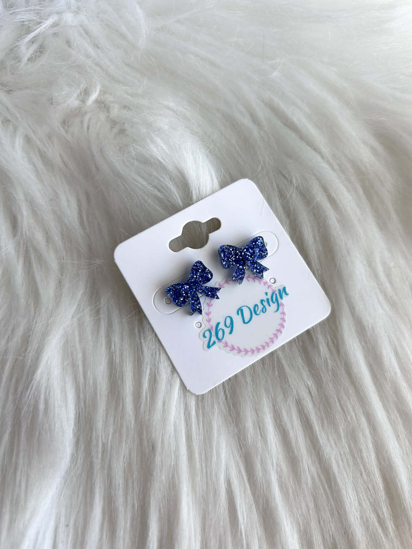 Glitter Bow Studs