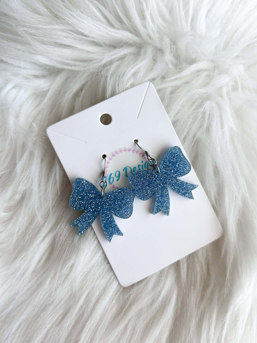 Glitter Bow Dangles