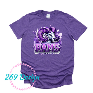 ADULT - Water Color Rams - PURPLE