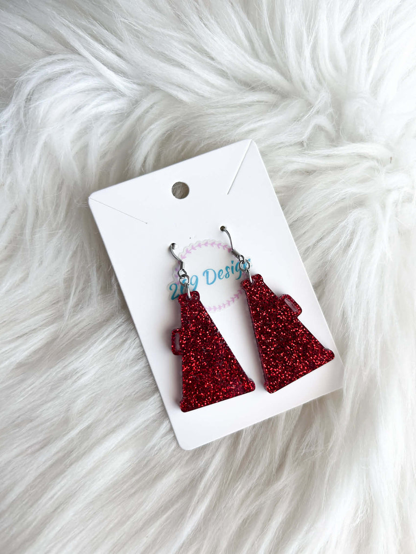Glitter Megaphone Dangles