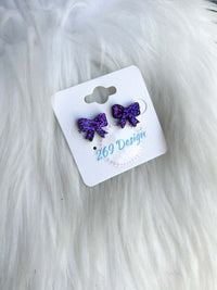 Glitter Bow Studs