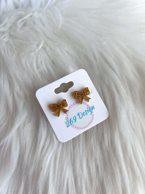 Glitter Bow Studs