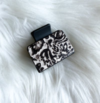 Antique Floral Embossed Leather Hair Clip (Small)