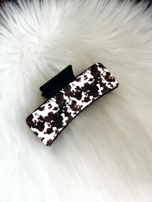 Realistic Cow Print Hair Clip (Large)