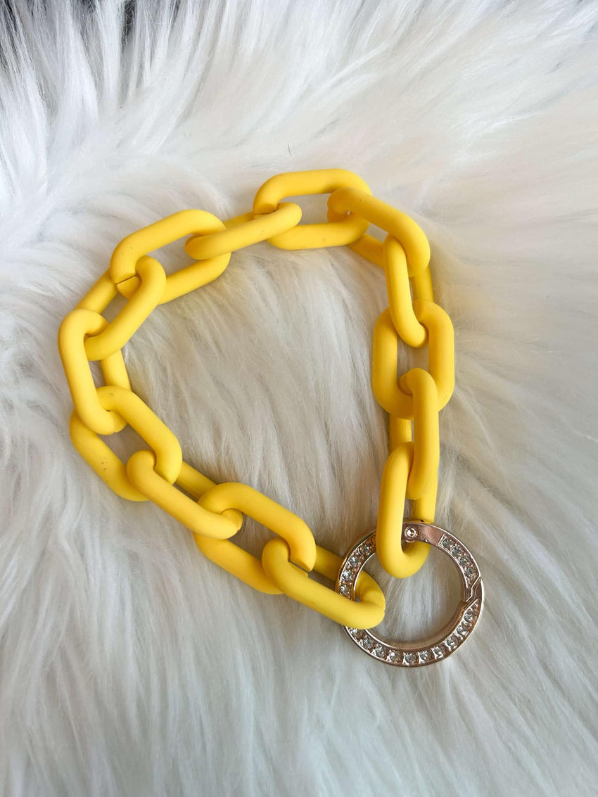 Yellow Chain Wristlet