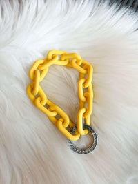 Yellow Chain Wristlet