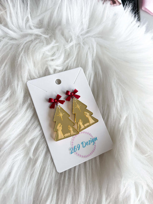 Gold Nativity Tree