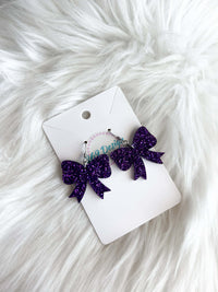 Glitter Bow Dangles