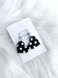 Black and White Polka Dot Hearts