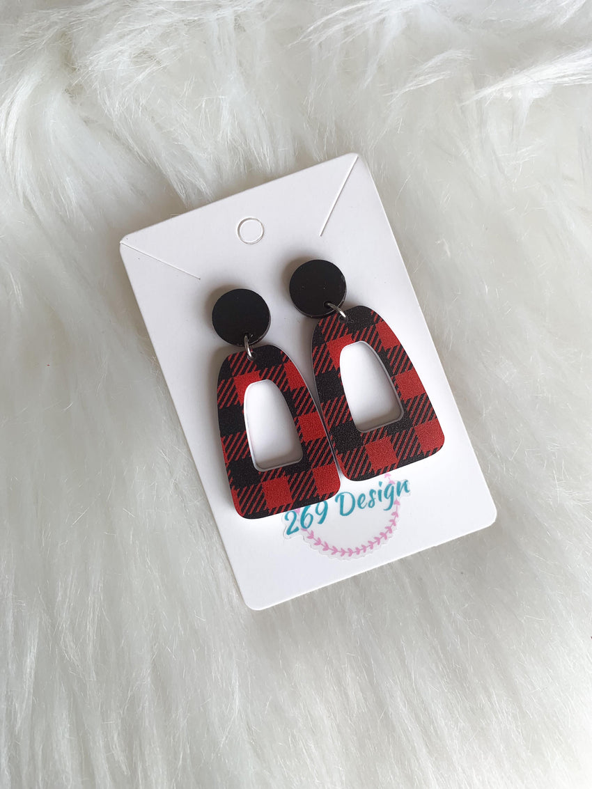 Red and Black Buffalo Plaid (Wood)