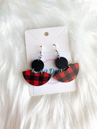 Red and Black Buffalo Plaid (Wood)