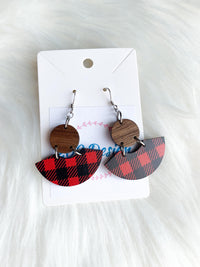 Red and Black Buffalo Plaid (Wood)