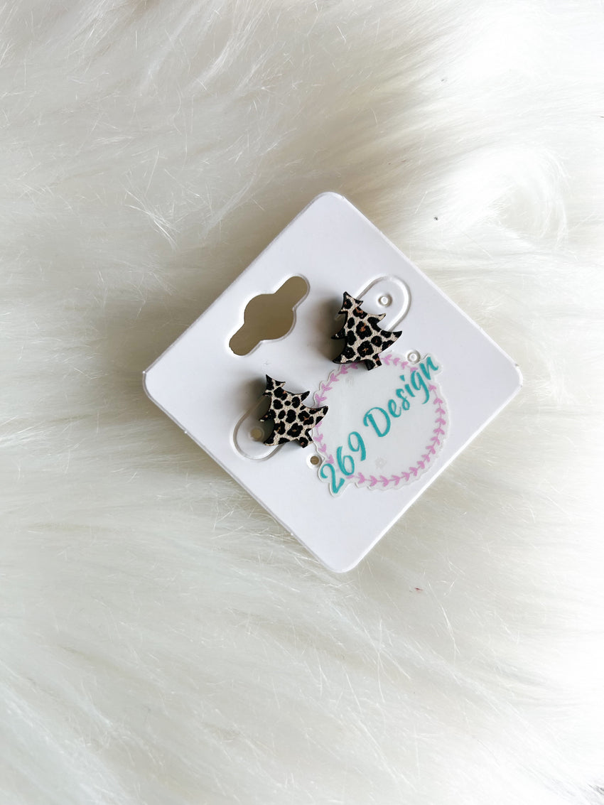 Leopard Print Tree Studs