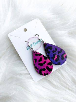 Rainbow Leopard Print Teardrops