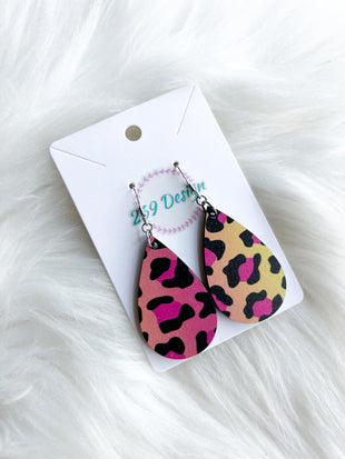 Rainbow Leopard Print Teardrops