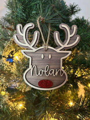 Custom Name Reindeer Ornament