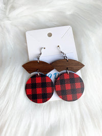 Red and Black Buffalo Plaid (Wood)