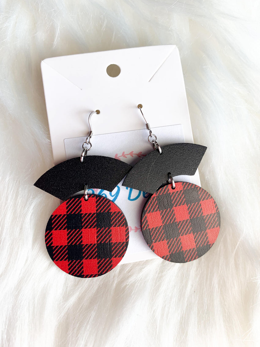 Red and Black Buffalo Plaid (Wood)