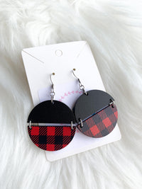 Red and Black Buffalo Plaid (Wood)