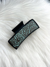 Embossed Leather Hair Clip (Large)