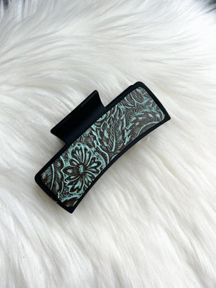 Embossed Leather Hair Clip (Large)