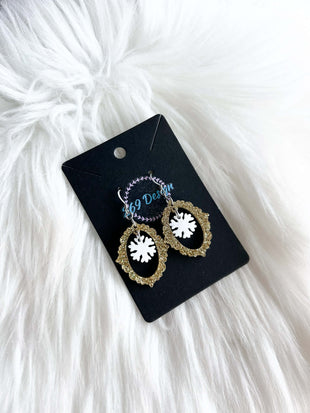 Glitter Snowflake with Gold Frame