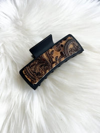 Embossed Leather Hair Clip (Large)