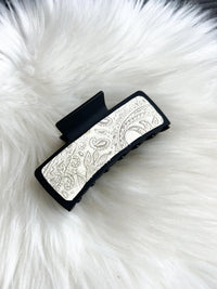 Embossed Leather Hair Clip (Large)