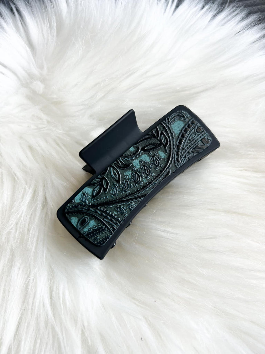 Embossed Leather Hair Clip (Large)