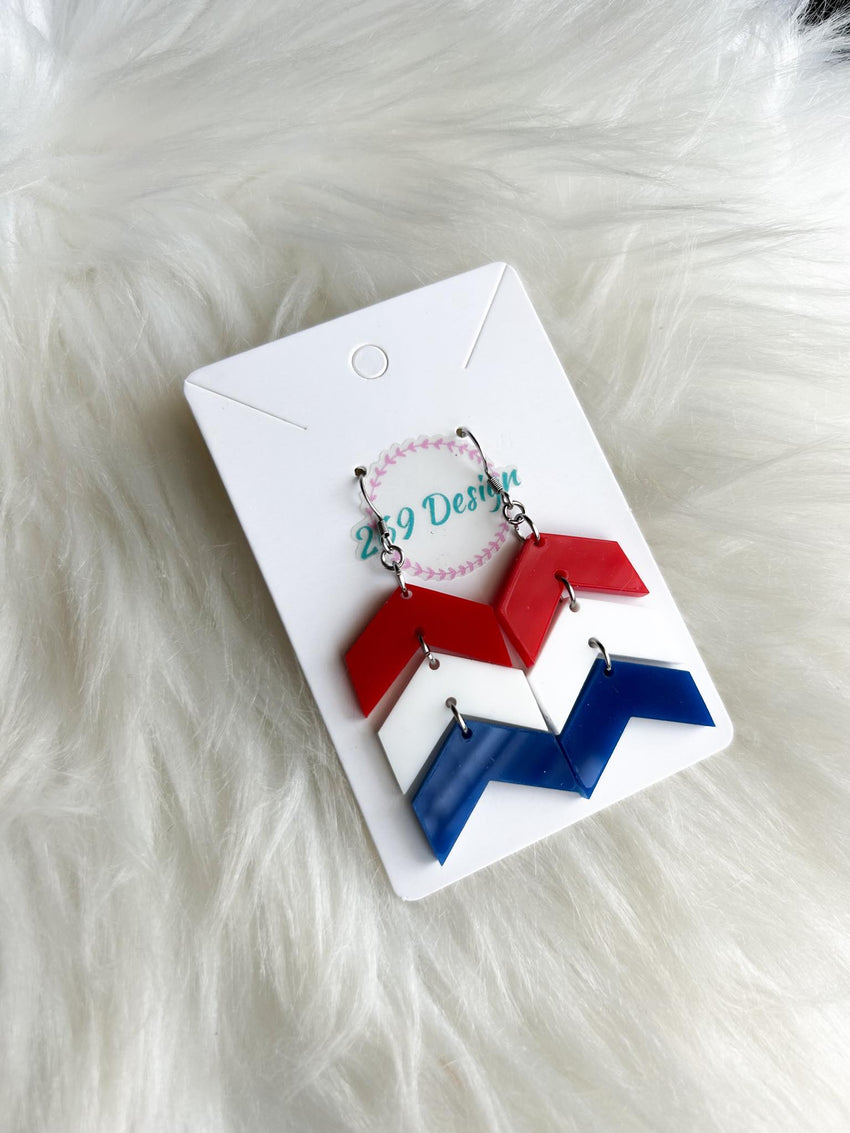 Patriotic Chevron Dangles