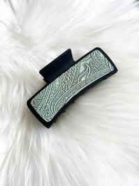 Embossed Leather Hair Clip (Large)