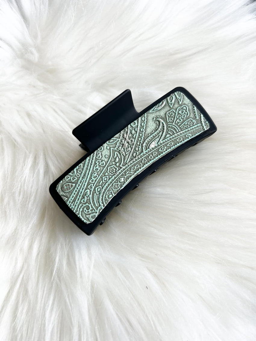 Embossed Leather Hair Clip (Large)