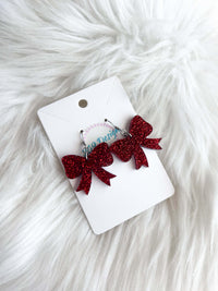 Glitter Bow Dangles