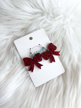 Glitter Bow Dangles