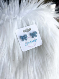 Glitter Bow Studs