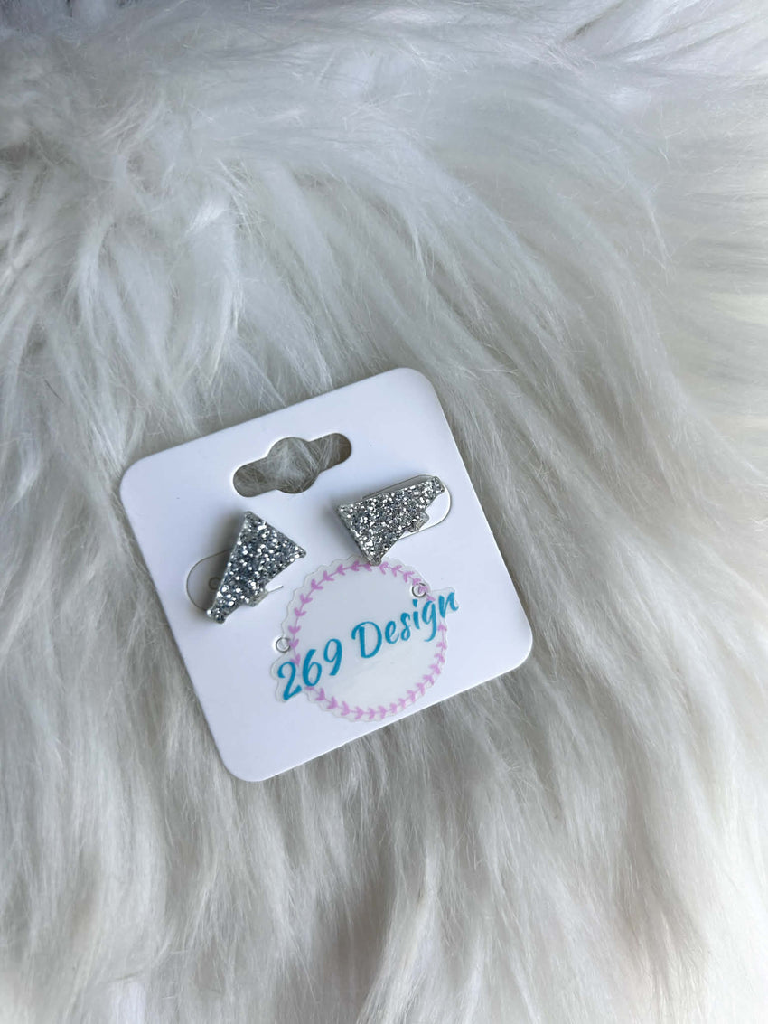 Glitter Megaphone Studs