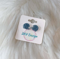 Light Blue Glitter Helmet Studs