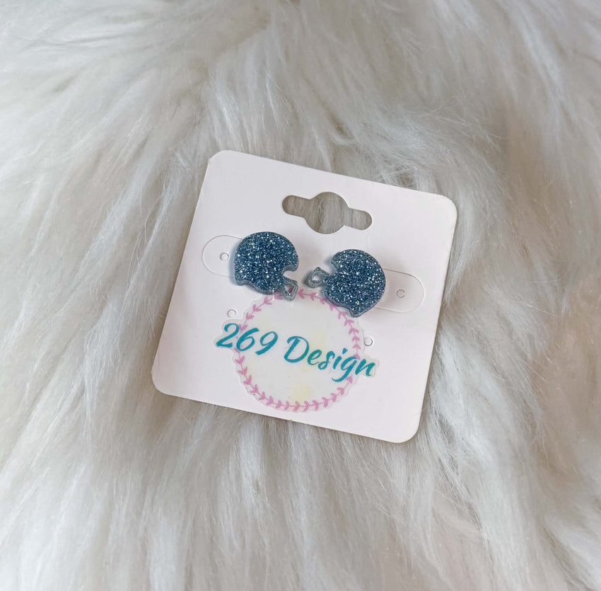 Light Blue Glitter Helmet Studs
