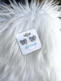 Glitter Bow Studs