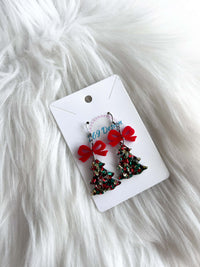 Glitter Tree with Bow Dangles