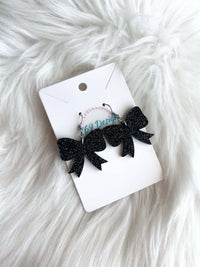 Glitter Bow Dangles