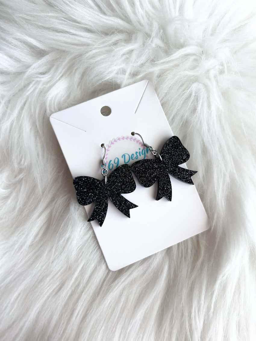 Glitter Bow Dangles