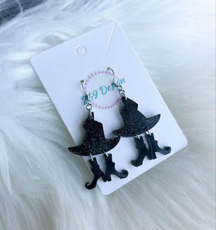 Witch Hat and Boots Dangles