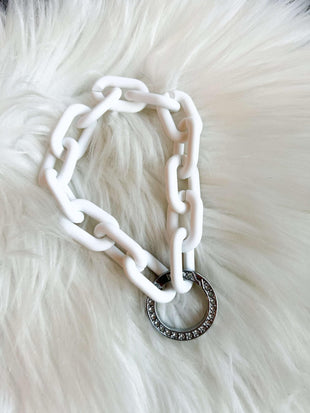 White Chain Wristlet