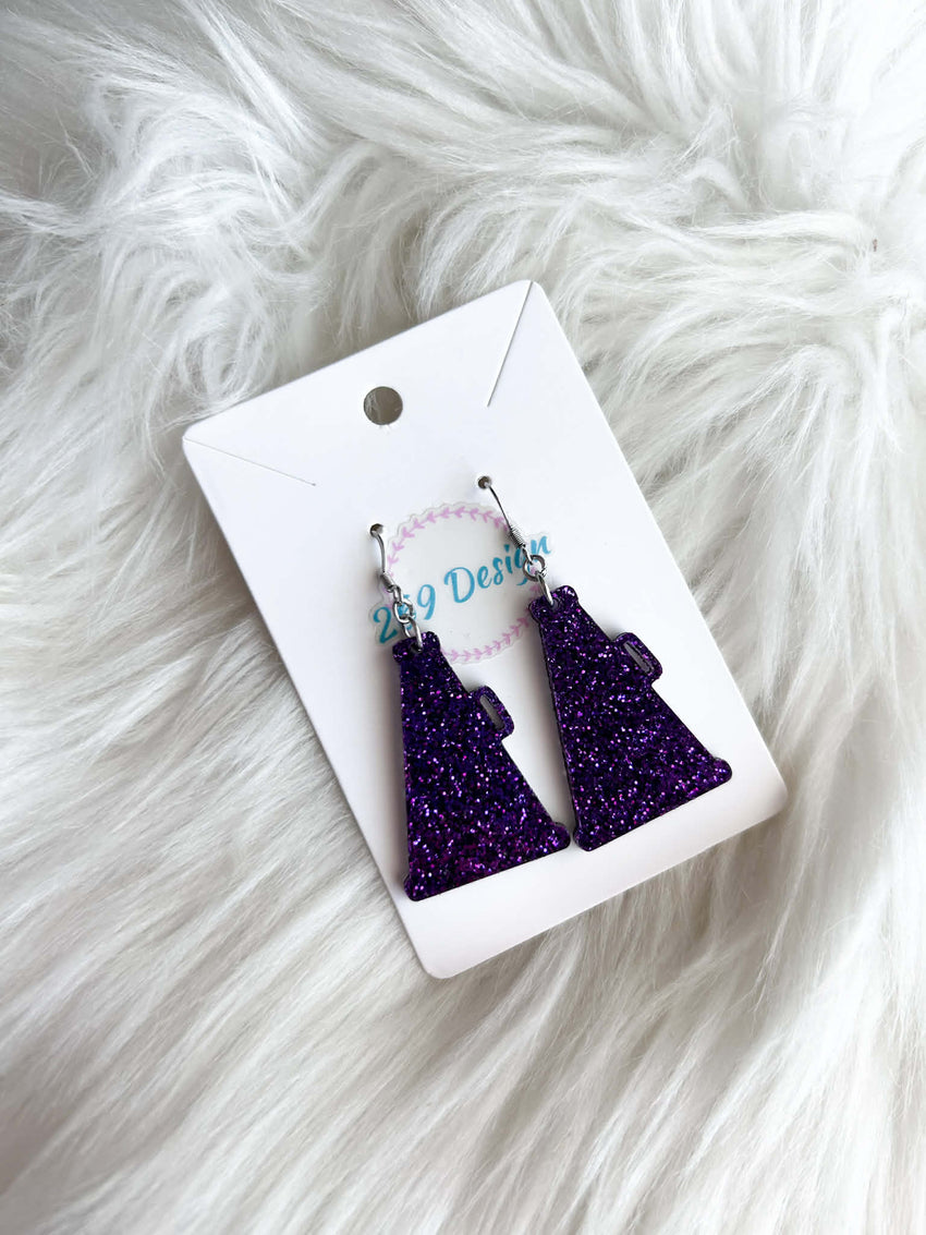Glitter Megaphone Dangles