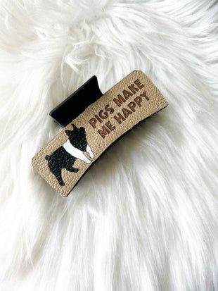 Pigs Make Me Happy Hair Clip