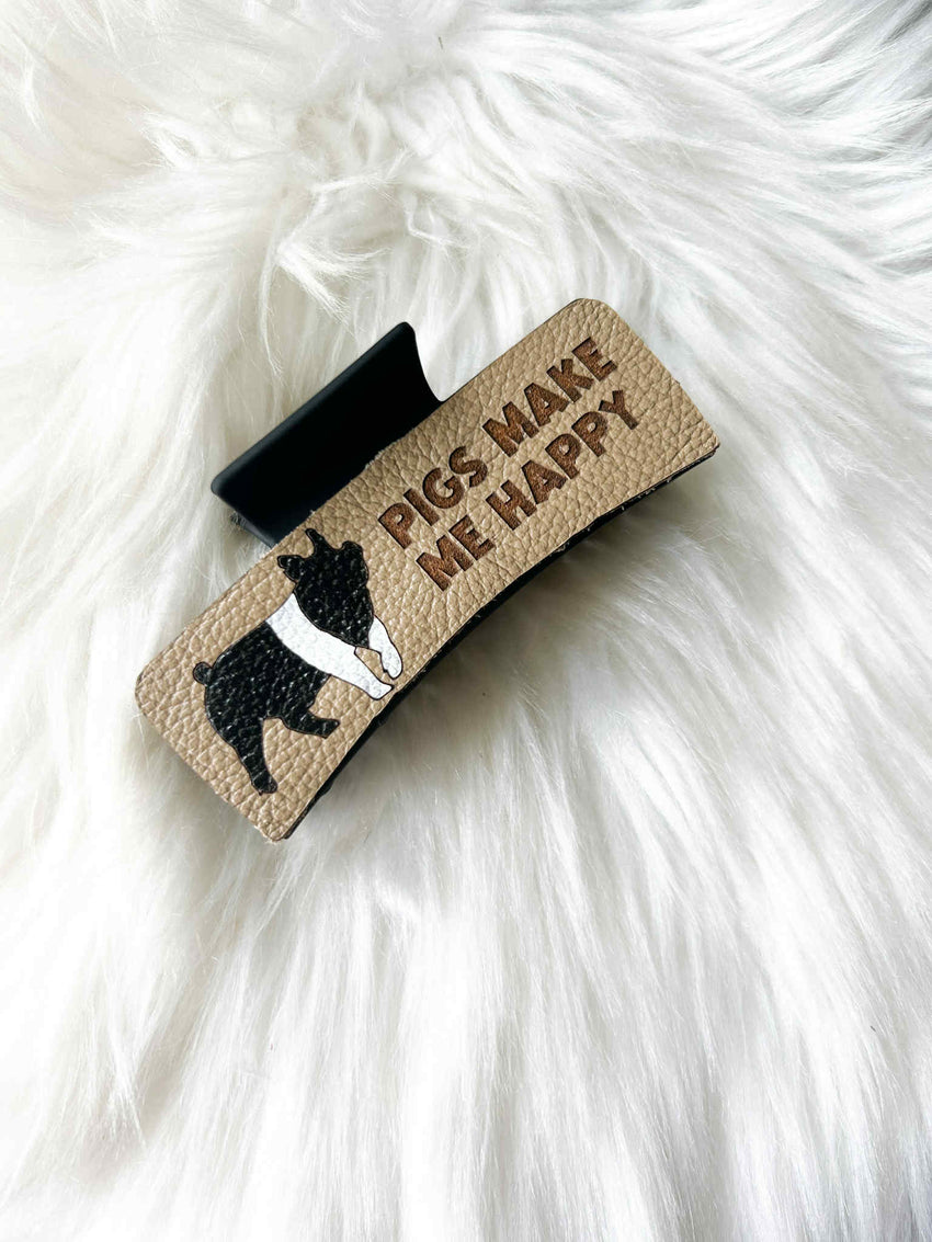 Pigs Make Me Happy Hair Clip