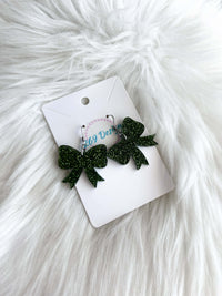 Glitter Bow Dangles