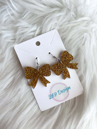 Glitter Bow Dangles
