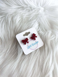 Glitter Bow Studs